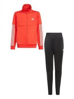 Image of Adidas Boys Junior B Team Tracksuit - Red/Black
