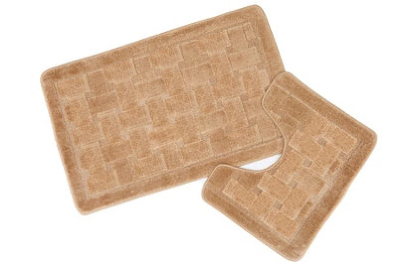 Image of EMMA BARCLAY Orkney Beige Bath Mat and Pedestal Set 12401377