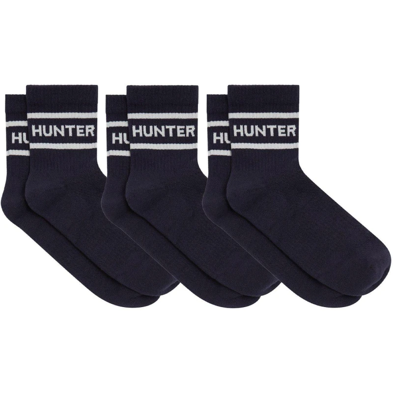 Image of Hunter 3 Pack Ankle Socks Unisex Night Sky/White unisex 9-12