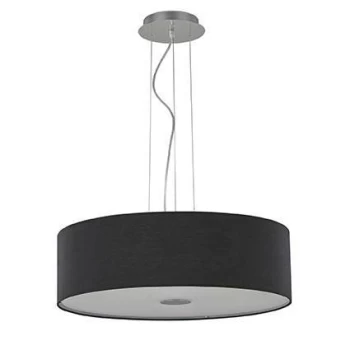 Image of Woody 5 Light Large Round Ceiling Pendant Black, E27