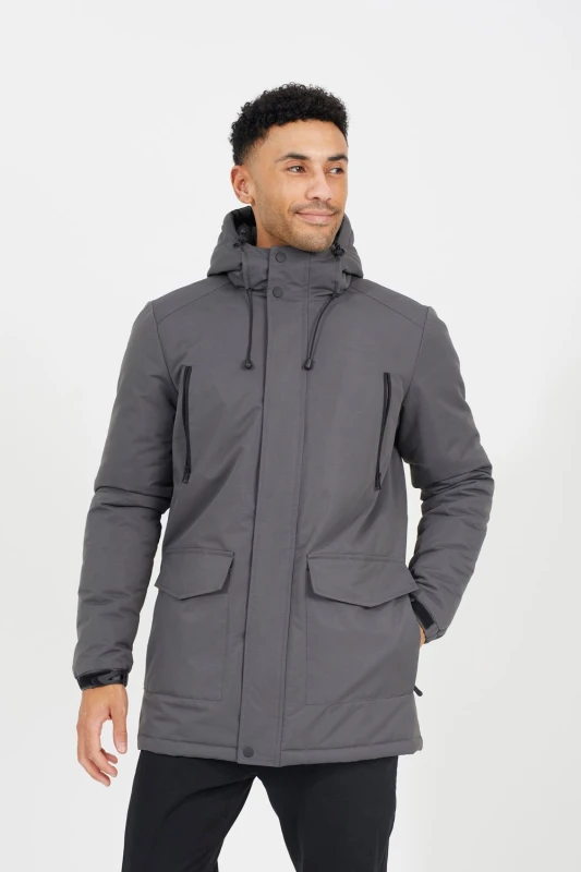 Image of Brave Soul Brave Soul Men Hooded Parka Jacket in Grey Size: Medium Grey M Male 5063487036936
