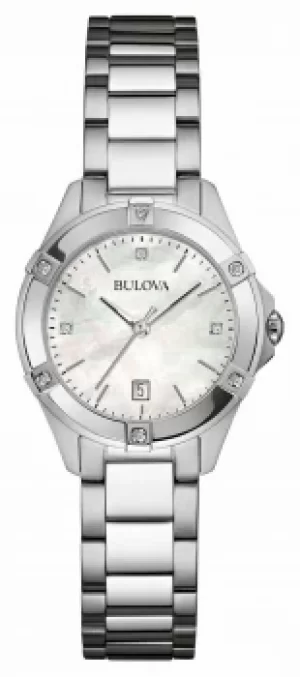 Image of Bulova Womens Stainless Steel Diamond Set Silver Dia 96W205 Watch