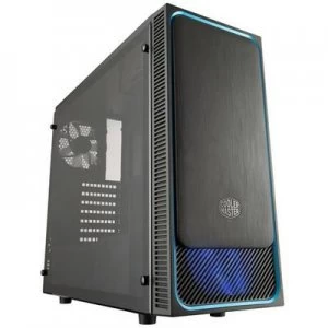 Image of Cooler Master Masterbox E500L Win Midi tower PC casing Black, Blue Built-in fan, Window, Dust filter