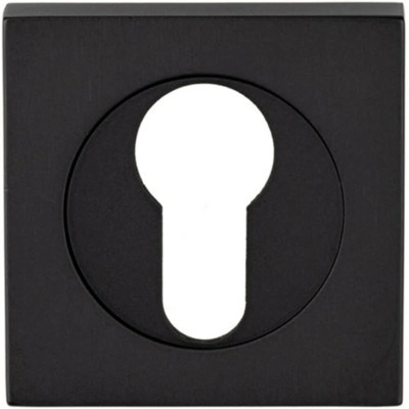 Image of Loops Square Euro Profile Escutcheon 52 x 52mm Concealed Fix Matt Black unisex