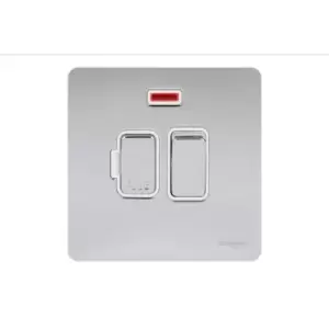 Image of Schneider USFP 13A Switched Fused Spur & Neon White Insert Polished Chrome - GU5411WPC