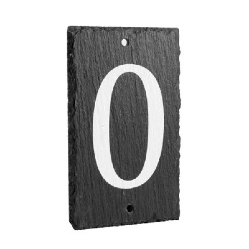 Image of Nicola Spring Slate House Sign - 9 X 14.5Cm - Number 0
