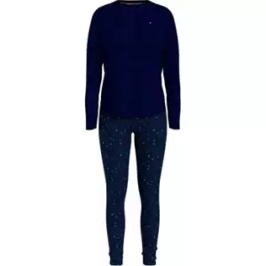 Image of Tommy Hilfiger Floral Print Legging Pyjama Set - Blue