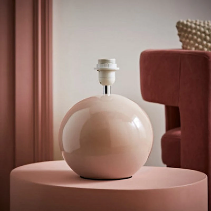 Image of ValueLights Bosco Globe Ceramic Table Lamp Base Natural