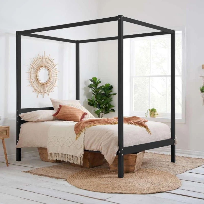 Image of Birlea Mercia Four Poster Bed - Black Double