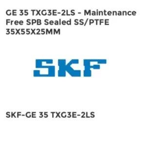 Image of GE 35 TXG3E-2LS - Maintenance Free SPB Sealed SS/PTFE 35X55X25MM