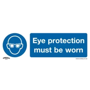 Image of Sealey Rigid Plastic Eye Protection Must Be Worn Sign 300mm 100mm Standard