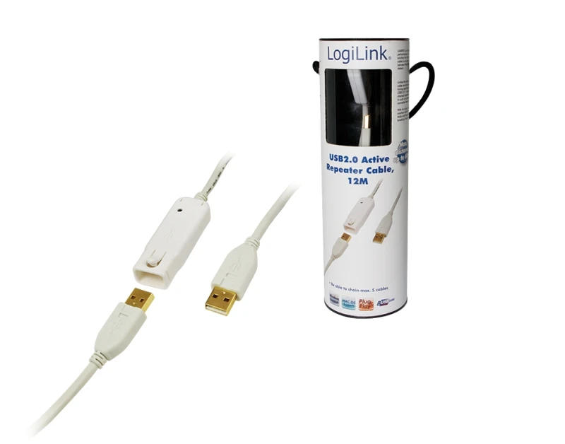 Image of LogiLink 12m USB 2.0 USB cable USB A White