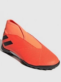 Image of adidas Junior Nemeziz Laceless 19.3 Astro Turf Boot - Red Black, Size 2