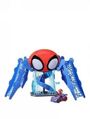 Image of Spiderman Marvel Spidey And His Amazing Friends Web-Quarters Playset With Lights, Sounds, Spidey And Vehicle, For Children Aged 3 And Up