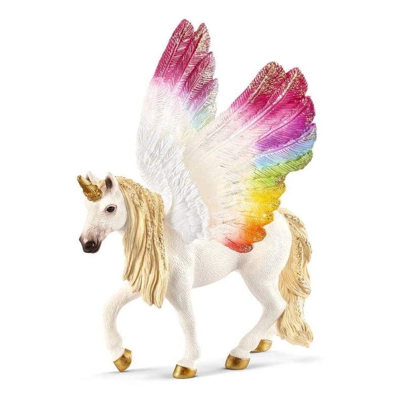 Image of Figurine: Schleich Bayala Winged Rainbow Unicorn Toy Figure (70576) Multi