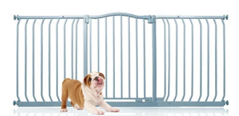 Image of Bettacare Curved Top Dog Gate, 161Cm - 170Cm, Matt Grey, Pressure Fit Pet Gate For Dog And Puppy, Pet And Dog Barrier