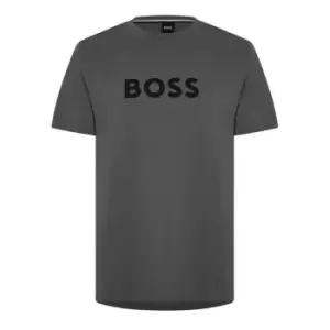 Image of Boss Round Neck Logo T Shirt - Grey