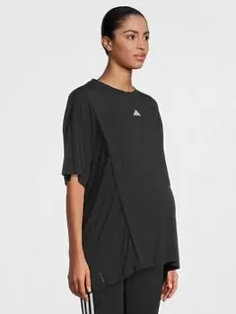 Image of adidas Maternity T-Shirt - Black/White Size M Women