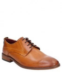 Image of Base London Base London Script Washed Leather Lace Up Shoe, Tan, Size 8, Men