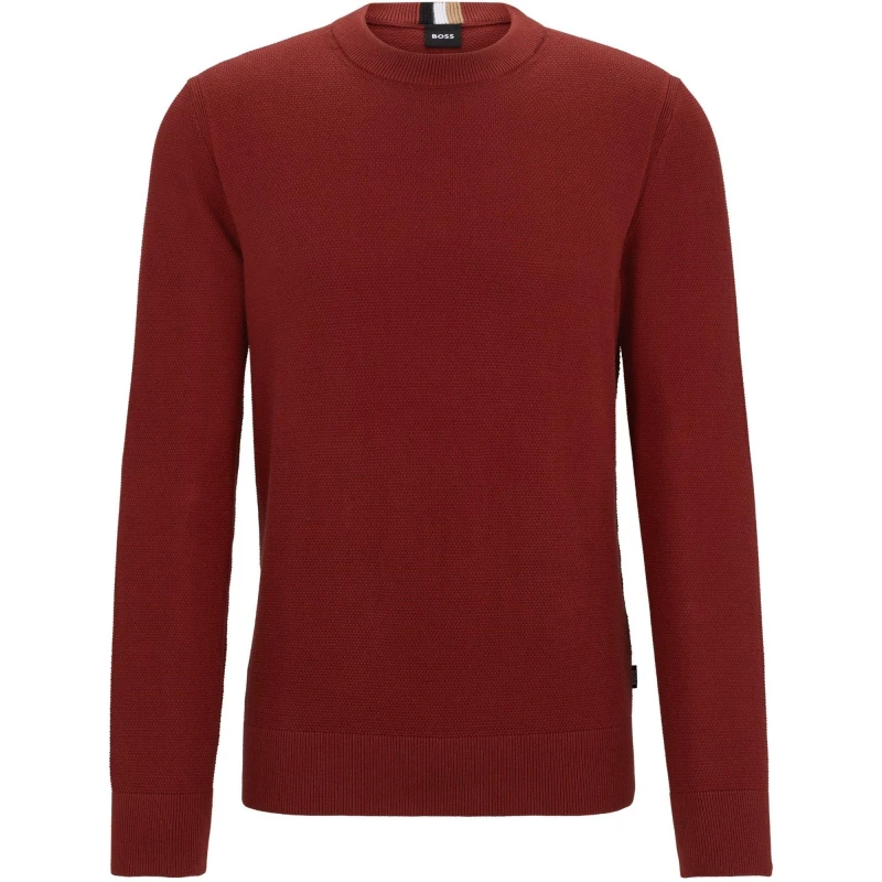 Image of Boss Mens Ecaio-P Knitted Jumper Open Brown male 2X Large