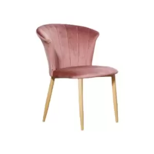 Image of Elsa Velvet Upholstered Dining Chair Single - Pink - Pink