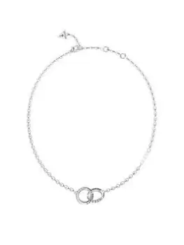 Image of Guess Forever Links 16-18'' Mini Forever Links Necklace Silver, Women