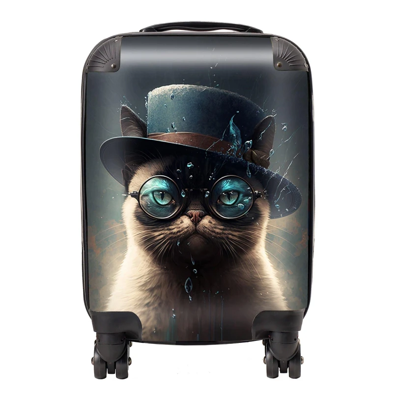 Image of Warren Reed Designer Siamese Cat Splashart Suitcase - Cabin