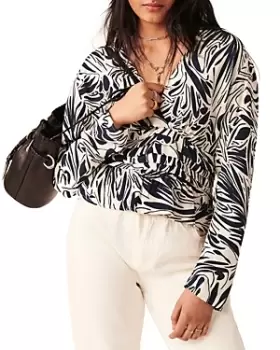 Image of ba & sh Cae Printed Puff Sleeve Top