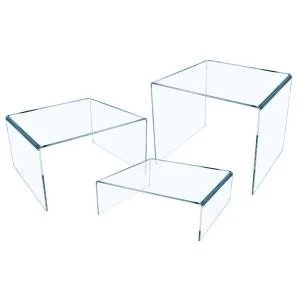 Image of High Quality Acrylic 3 Sizes Risers Clear Pack of 3 ARISE3