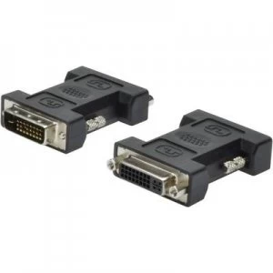 Image of Digitus DVI Adapter [1x DVI plug 25-pin - 1x DVI socket 29-pin] Black