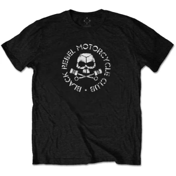 Image of Black Rebel Motorcycle Club - Piston Skull Unisex Medium T-Shirt - Black
