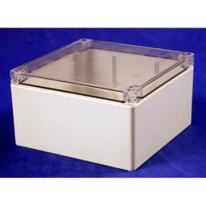 Image of Hammond 1554S2GYCL Watertight PC Enclosure Clear Lid 160 x 160 x 9...