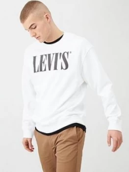 Image of Levis Relaxed Graphic Crew Neck Sweatshirt - White