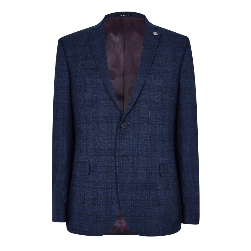 Image of Ted Baker Munro Check Jacket - Blue Blue S