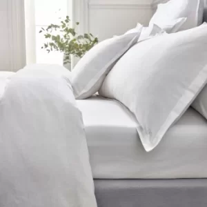 Image of Bedeck of Belfast Fine Linens Muro Double Fitted Sheet, White