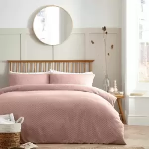 Image of Appletree Loft Santos Woven 100% Cotton Duvet Cover Set, Blush, King