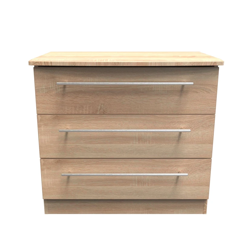 Image of Ready Assembled 2 U Carlton 3 Drawer Chest (Ready Assembled) in Light Oak Size: Medium Light Oak Unisex Medium