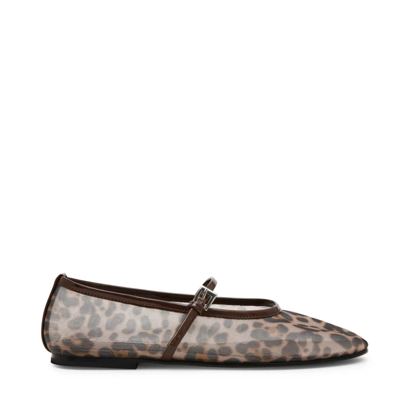 Image of Steve Madden Mash Mary Jane Ballet Pumps in Mesh Leopard Print Women 37 (4)