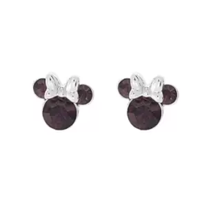 Image of Disney Minnie Silver Plated February Birthstone Stud Earrings EF00469SFEBL.PH