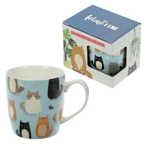 Image of Feline Fine Cat Design New Bone China Mug