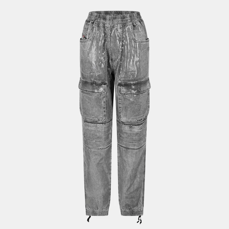 Image of Diesel Womens Cargo Jeans Black/Grey Denm female 24