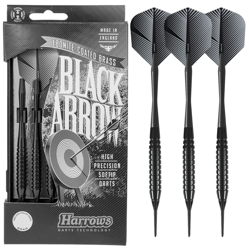 Image of Harrows Darts Black Arrow Softip Darts Black One Size