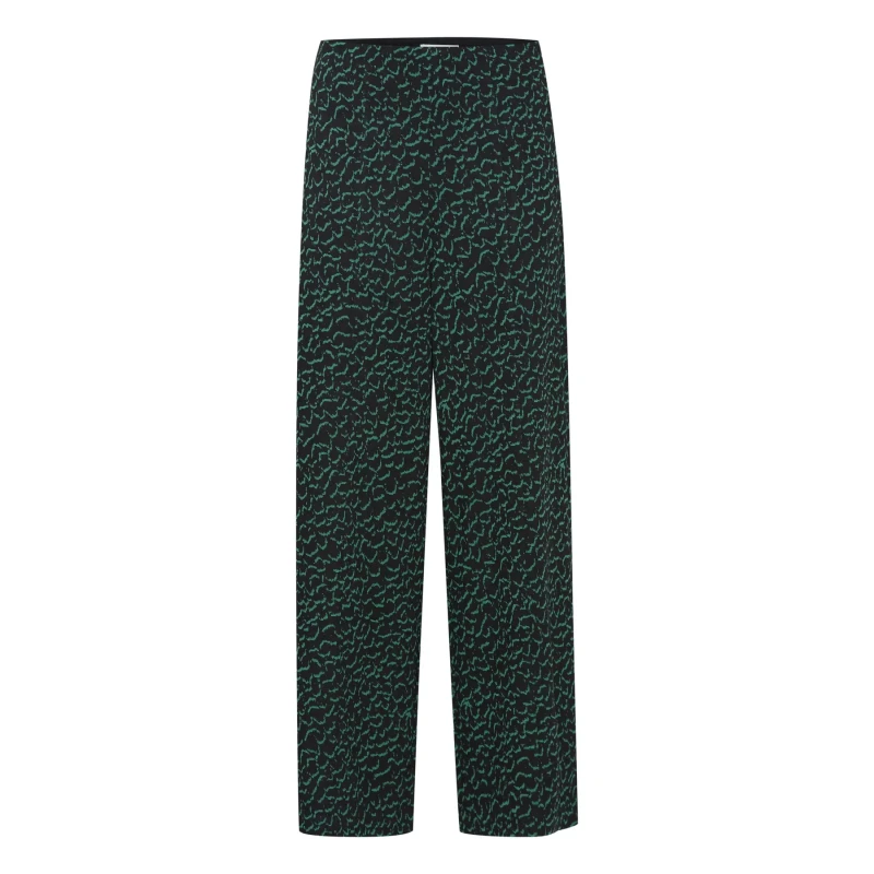 Image of Ichi Womens Trousers Ichi Kate Jacquard 7 Vert Female S