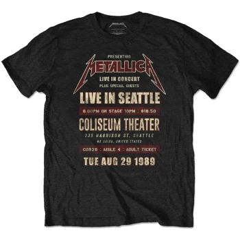 Image of Metallica - Seattle '89 Unisex Medium T-Shirt - Black