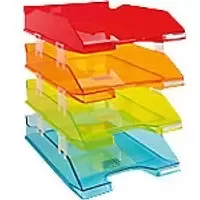 Image of Exacompta Letter Trays Linicolour Harlequin PS Assorted 25.4 x 24.3cm Pack of 4