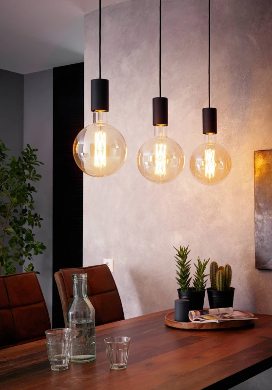 Image of EGLO Eglo POZUETA Black Linear Pendant Light Black One Size Unisex 9002759986629