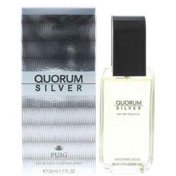 Image of Antonio Puig Quorum Silver Eau de Toilette For Him 50ml
