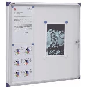 Image of Nobo Noticeboard Extra Flat Magnetic Glazed Case Lockable Steel fits 6 x A4