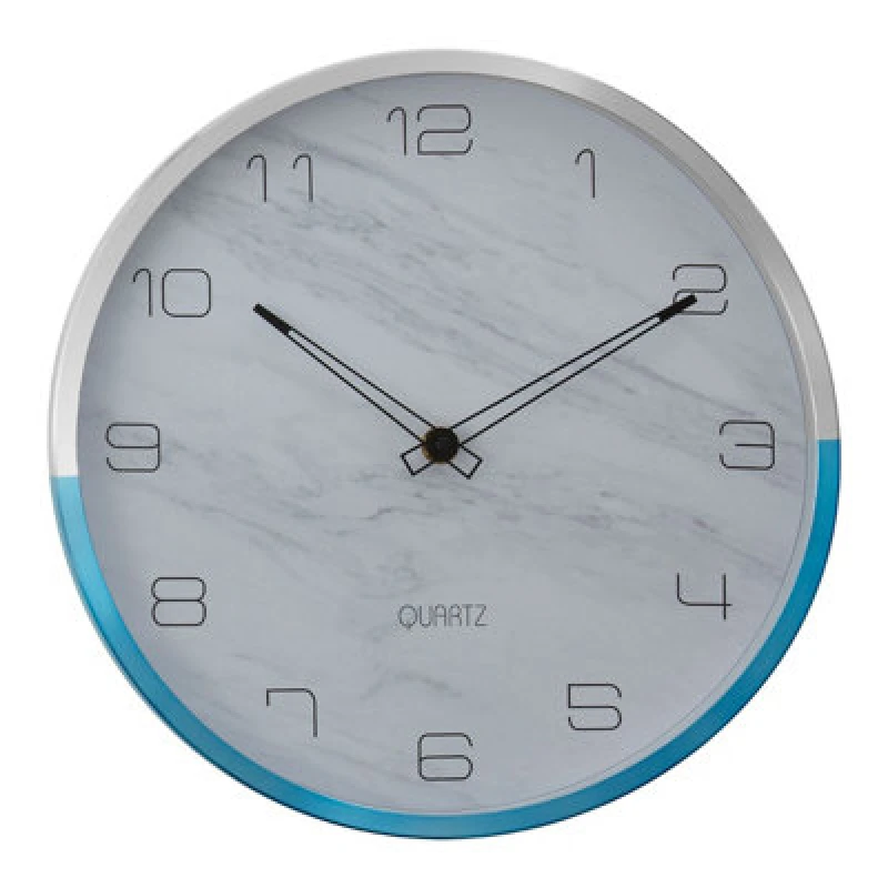 Image of Premier Housewares Interiors by Premier Elko Veined Wall Clock Blue