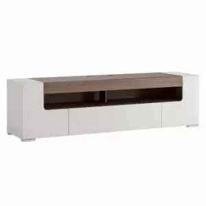 Image of Toronto 190 Cm Wide TV Cabinet In White And Oak Effect